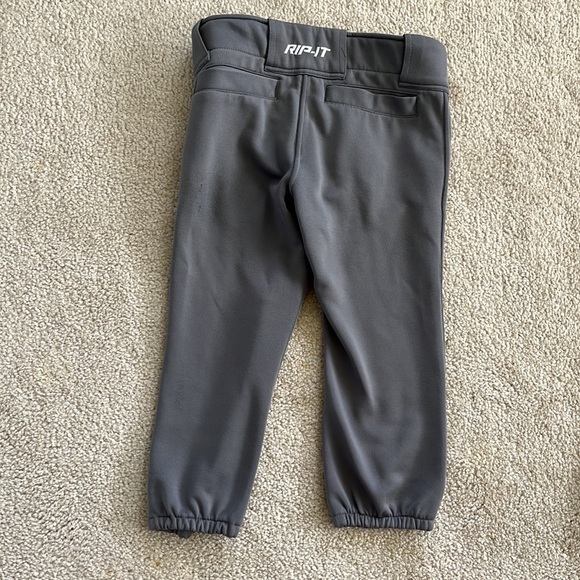 Used RIP-IT girls L charcoal gray softball pants. - Picture 5 of 8